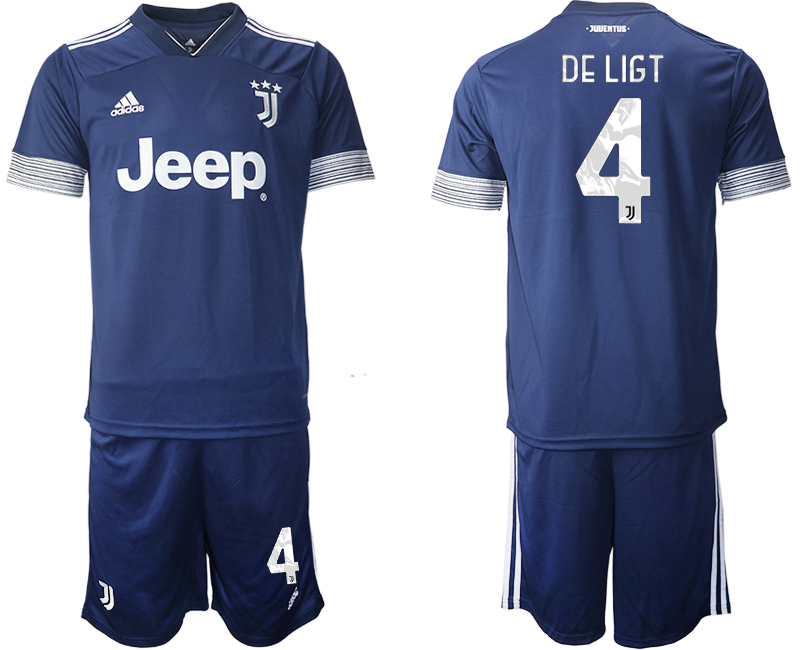 Men 2020-2021 club Juventus away #4 blue Soccer Jerseys